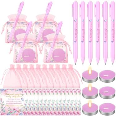 Imagem de Qilery 200 peças de lembrancinhas de chá de bebê de morango doce para convidados, inclui velas de luz de chá, sacolas de presente, etiquetas de agradecimento para lembrancinhas de aniversário