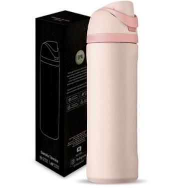 Imagem de Garrafa Térmica Inox 730ml Rosa Quick Flip Mantém 24h Gelada e 12h Quente Antivazamento Parede Dupla Ideal para Academia Trabalho Viagens Presente Dia a Dia