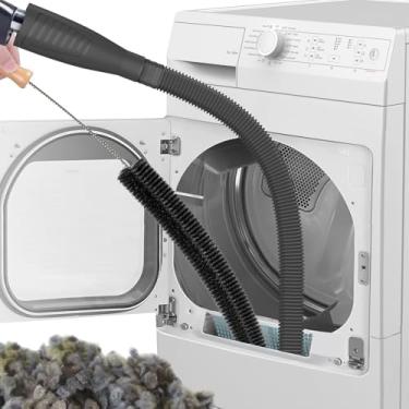 Imagem de Sealegend Kit de limpeza de ventilação de secadora de 2 peças e escova flexível para secadora de fiapos, acessório de mangueira de vácuo, removedor de fiapos, escova de bobina de geladeira, preta