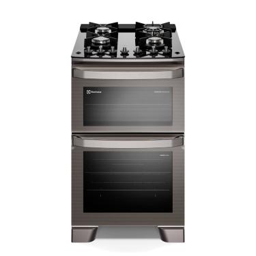 Imagem de Fogão de Piso Electrolux de 04 Bocas Experience com Duplo Forno e Mesa de Vidro Cinza - FE4DG