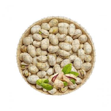 Imagem de Quebra-cabeça Redondo Prato De Pistache 50 Peças Mdf