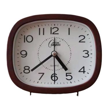 Imagem de Despertador Simple Quartz Silent Movement 13x11cm Marrom