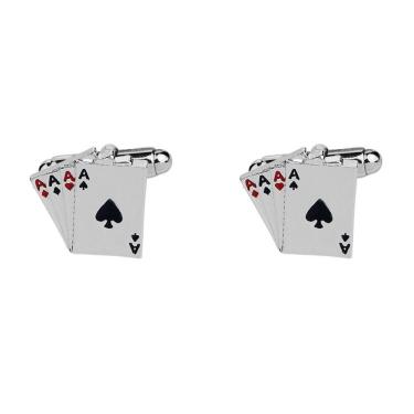 Imagem de Cufflinks, cartas de baralho, Poker Aces Design para homens