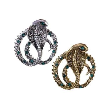 Imagem de Broche Pin Vintage Cobra Snake Gothic Animal Strass