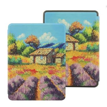 Imagem de Akacy Capa protetora de couro TPU com estampa pintada com alça para Kindle Paperwhite de 6,0 polegadas 11ª geração lançada em 2022 com função hibernar/despertar automática (11)