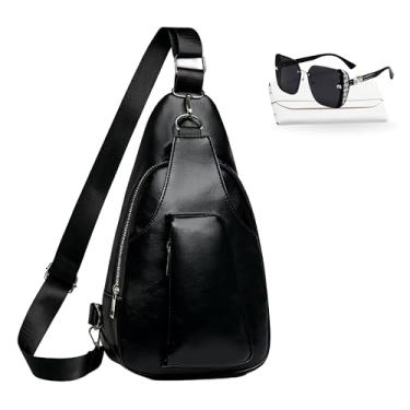 Imagem de Conjunto de mochilas, bolsas transversais para mulheres, pochetes sobre o ombro com óculos de sol, 01 - Preto