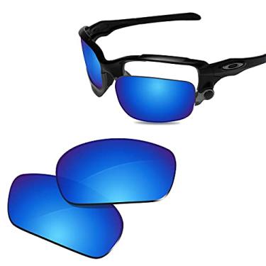 Imagem de Glintbay Lentes de óculos de sol de substituição 100% precisas para Oakley Jawbone/Racing Jacket - Espelhado azul gelo polarizado