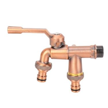 Imagem de Garosa Divisor de Mangueira de Jardim de 2 Vias de Latão Com Entrada de 3/4 de Polegada e Saídas de 25 Mm Controle Independente Torneiras Duplas Torneira de água para Uso Externo