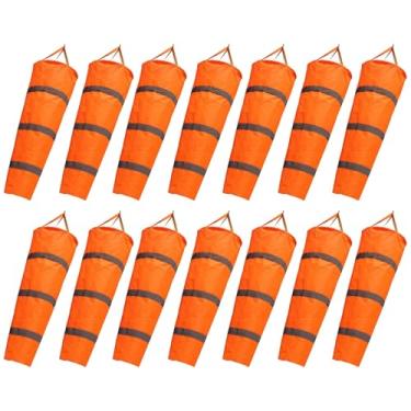 Imagem de Conjunto de 10 meias de vento refletivas para uso ao ar livre, meias de vento laranja de 1 m com material Oxford, ideais para aeroportos e tarefas de monitoramento do clima