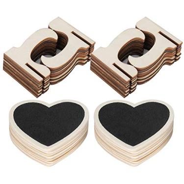 Imagem de Mini quadro-negro de madeira, ecológico, quadro-negro de madeira, decoração de mesa reutilizável para festa de casamento, número da mesa, rótulo do menu, exibição de artesanato,