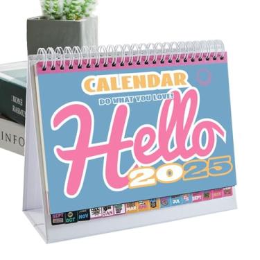 Imagem de Calendário de mesa retrô 2025,Calendário vintage 2025 | Agenda Mensal - Calendário anual setembro de 2024 - dezembro de 2025 Pequeno planejador de calendário mensal para escola