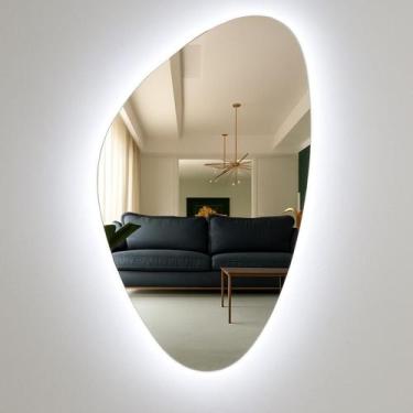 Imagem de Espelho Orgânico Led Frio 95X67Cm Decorativo Sala Banheiro - Fox Vidro