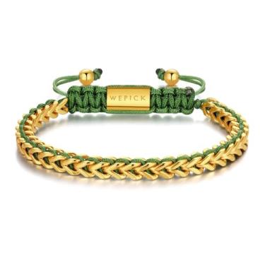 Imagem de WP WEPICK Pulseiras masculinas banhadas a ouro 18 K, corrente de elos francos, pulseira ajustável, joia masculina, presente de aniversário, For Wrist 6.5-8 Inch, Sem Pedra Preciosa