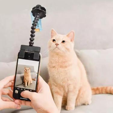 Imagem de Clipe de selfie para celular, suporte ajustável para fotos de cães e gatos, ferramenta de atenção para câmera de animais de estimação