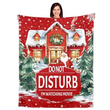 Imagem de Cobertor de Natal para assistir a filmes 152 x 127 cm para mulheres e homens - Cobertor de férias de Natal para amantes de filmes, meias para ela, presentes secretos de Papai Noel, cobertores macios