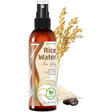 Imagem de Água de arroz fermentada para crescimento do cabelo – Infundida com alecrim, biotina, cafeína, queratina vegana, spray não oleoso, naturalmente mais espesso, mais longo, mais macio para homens e mulheres (118 ml)