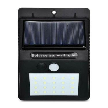 Imagem de Luminária De Parede Energia Solar Sensor Movimento 20 Leds