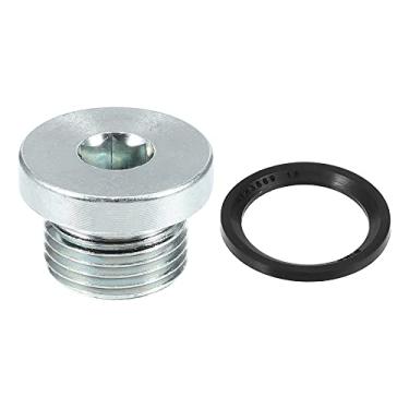 Imagem de X AUTOHAUX Parafuso de bujão de drenagem de óleo de motor de aço M18x1.5 para BMW 545i 550i 650i 750i 760i X5 X6 E60 E63 para Mazda 3 5 6 CX-5 CX-7 RX-8 prateado