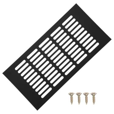 Imagem de PATIKIL Capa de ventilação de porta de 30 x 15 cm, capa de ventilação de grade de alumínio com parafusos de montagem para porta de teto de armário de guarda-roupa, preta