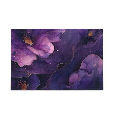 Imagem de WELLDAY Quebra-cabeça flor padrão de mármore 500 peças grande arte de jogo de quebra-cabeça para adultos adolescentes