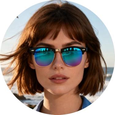 Imagem de Óculos de sol polarizados para homens e mulheres, design clássico de meia armação, óculos leves estilo retrô para dirigir e usar ao ar livre, Moldura preta brilhante, aro dourado