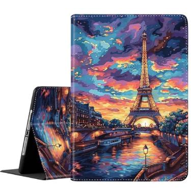 Imagem de FDHHKJUKO Capa para iPad (A16) 11ª geração 11 polegadas (2025), para iPad 10ª geração de 10,9 polegadas (2022), capa fina dobrável com suporte para despertar/hibernar automaticamente, pintura da Torre