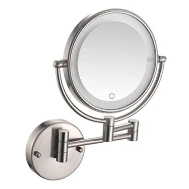 Imagem de LMJYU Espelho de maquiagem, espelho de parede, espelho de banheiro, espelho telescópico giratório dobrável, espelho de beleza com ampliação dupla face, espelho de beleza para banheiro de hotel