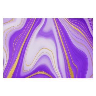 Imagem de CEBUGI Tapete de área 60 x 90 cm, macio, lavável, antiderrapante, com suporte de borracha, estampa de mármore roxo, para sala de estar, quarto, decoração de casa