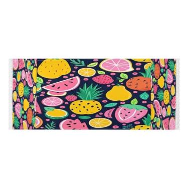 Imagem de Wassud Capas de lavadora e secadora Fruit World, protetor de lavadora com sacos de armazenamento, capa de geladeira à prova de poeira com bolsos para lavanderia doméstica, cozinha, 120 x 55 cm