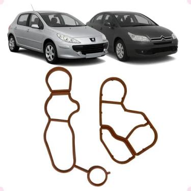 Imagem de Kit Junta Radiador Trocador Calor Óleo compatível com carros modelo Peugeot C4/307 2.0