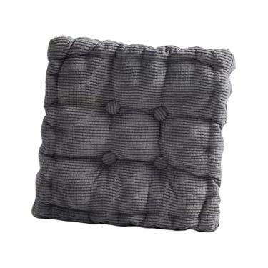 Imagem de predolo Almofada de assento em formato de biscoito, moderna e decorativa, para cadeira, chão, ideal para meditação, ideal para, sofá, quarto ou, Cinza Escuro