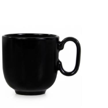 Imagem de Caneca Preta Chá Café Modelo Forma 350 ml Germer Porcelanas
