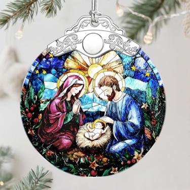 Imagem de Enfeite de Natal, decoração de árvore de Natal, ornamento cristão, presépio, decoração de casa religiosa, presentes cristãos, presentes religiosos, troca de presente, ideia de presente - padrão A