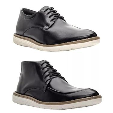 Imagem de Kit Sapato Social Masculino em Couro Legítimo, Confortável, Palmilha Ortopédica (Preto/Preto, BR, Adulto, Numérico, 45)