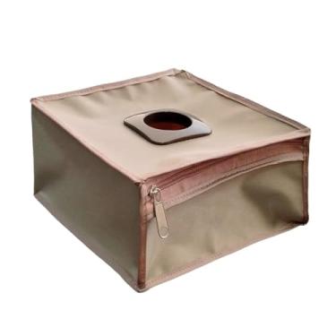 Imagem de Porta Sacola de Gaveta, Puxa Saco em Nylon Impermeável com PVC, Dispenser Organizador com Zíper, Branco, 34 x 28 x 10 cm, Resistente à Água, Cáqui