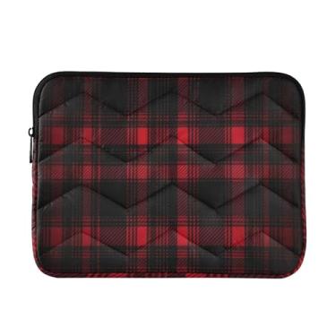 Imagem de Capas para laptop 13, 13,3, 14 polegadas clássico xadrez vermelho à prova de choque capa protetora para notebook tablet pasta bolsa de transporte
