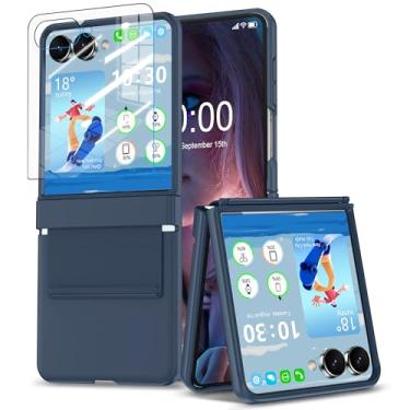 Imagem de SQMCase Capa projetada para Samsung Galaxy Z Flip 7 com protetor de tela e proteção de dobradiça para Flip 7, capa protetora resistente para celular Z Flip 7 5G (azul)