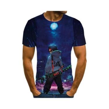 Imagem de Camiseta Unissex Oversized Demon Slayer Com Estampa 3D, Casual De Verã