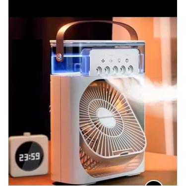Imagem de ￼Refrigerador De Ar Ventilador Umidificador Portátil Com Led Reservatório De Água Led Tipo C USB