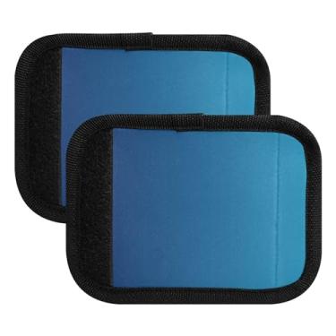 Imagem de Alça de bagagem gradiente azul envoltórios de alça de mala marcadores de bagagem para viagem de aeroporto, mala de viagem, mala, carrinho, pacote com 2