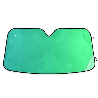 Imagem de Sombra de para-brisa de carro gradiente verde, para-brisa dobrável, protetor solar de carro, bloqueador solar para carro