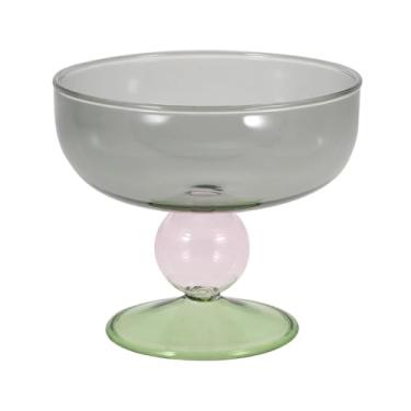 Imagem de TMXAOK Tigela de sobremesa de vidro colorido, pequena cor doce, sorvete, pudim, frutas, lanche, iogurte, tigelas de servir, molhos de nozes, tigela decorativa com pés para casa, café, casamento, festa