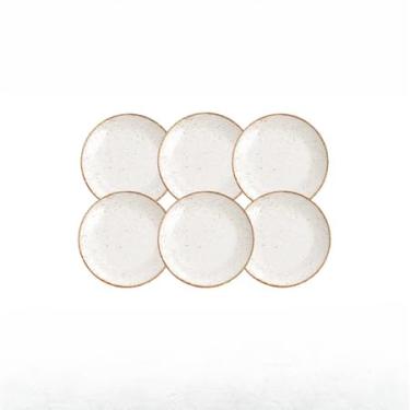 Imagem de Conjunto de jantar marrom rústico Opções de conjunto de pratos rasos, fundos e de sobremesa (Kit 6 Pratos Sobremesa 21 cm)