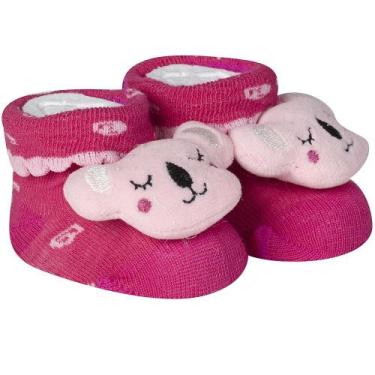 Imagem de Meia Pantufa Divertida Menina Bebê Recém Nascido Saída Maternidade Enx
