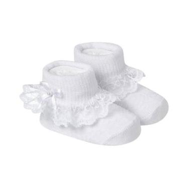 Imagem de Meia Pantufa Divertida Menina Bebê Recém Nascido Saída Maternidade Enx