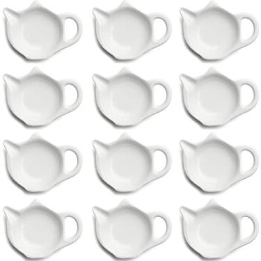 Imagem de Suporte de saquinho de chá - Porta-copos em forma de bule de chá, conjunto de 12