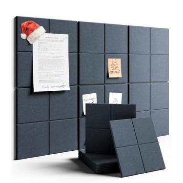 Imagem de Fluxynara Quadro de avisos grande de feltro 91 cm x 61 cm Alternativo para quadro de cortiça - Pacote com 6 com 40 abas adesivas removíveis seguras, quadros de cortiça para paredes, quadro de cortiça