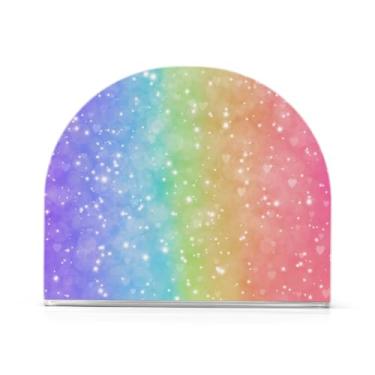Imagem de Porta-guardanapos arco-íris Magic Glitter para cozinha, 1 pacote de bandeja de guardanapo de banheiro, suporte de acrílico