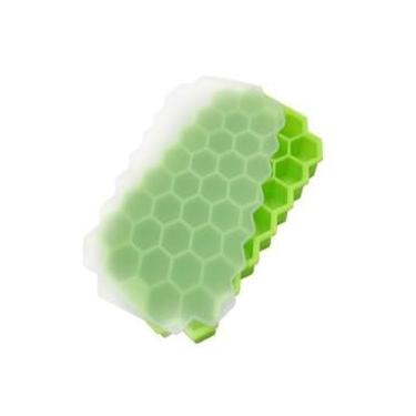 Imagem de Forma de Gelo Cubo de Silicone Alimentício Sem BPA | Fácil Desmoldagem | Anti-Stress & Brinquedo Sensorial | Ideal para Drinks e Cozinha (Retângulo-Verde,2 peças)