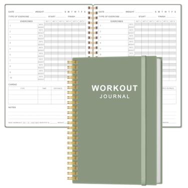 Imagem de Diário de fitness para mulheres e homens, diário de exercícios diários A5 para perda de peso, academia, ganho muscular, progresso de musculação, 14,7 x 21 cm, verde